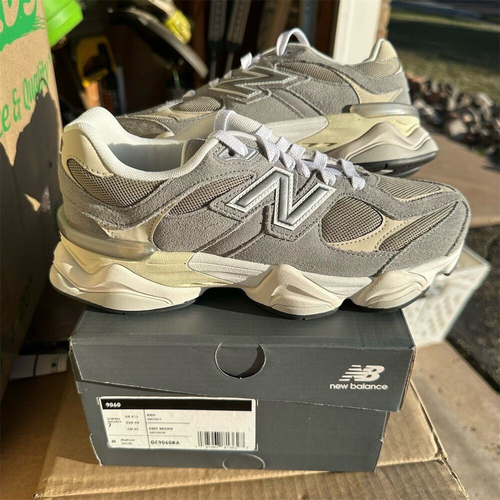 New Balance 9060 Light Grey Brown Sneakers GC9060BA | Womens 8.5 Mens 7 | New